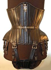Black leather corset